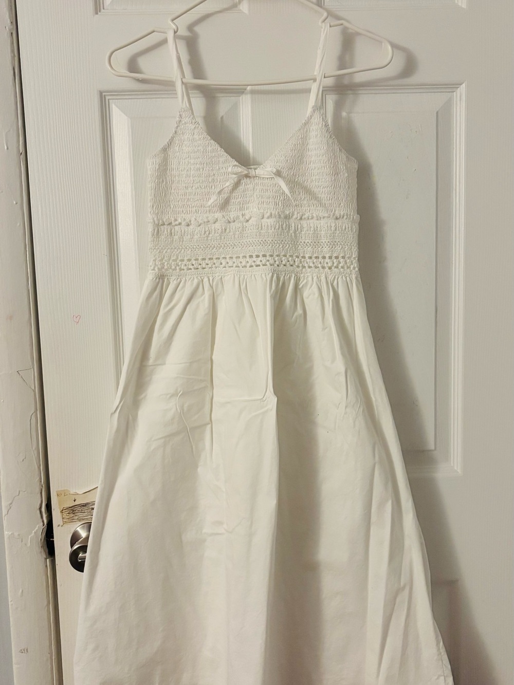 Anastasia White Crochet-Bodice Sundress